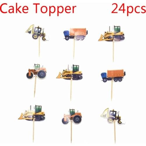 24pcs Cartoon man Party Cupcake Cake Toppers Picks Kids Birthday Party Supplies Wedding Decorations Cake Cup