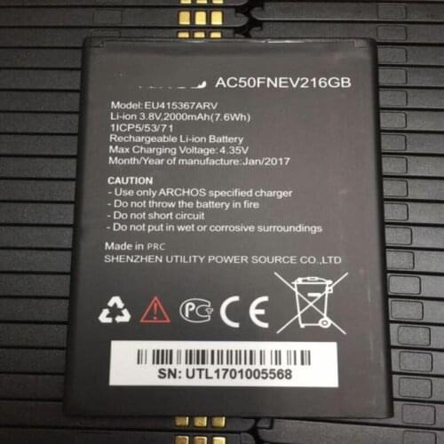 3.8V 2000mAh EU415367ARV 1ICP5/53/71 AC50FNEV216GB For ARCHOS 50F battery with phone stander
