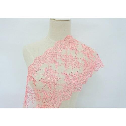 3 meters / lot Red beige eyelash lace 22cm lace fabric handmade DIY garment accessories X115