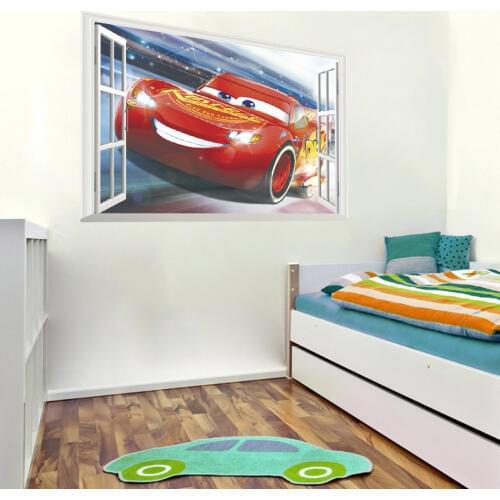 3d disney cars window wall stickers for kids rooms home decor cartoon lightning mcqueen wall decals pvc mural art diy posters