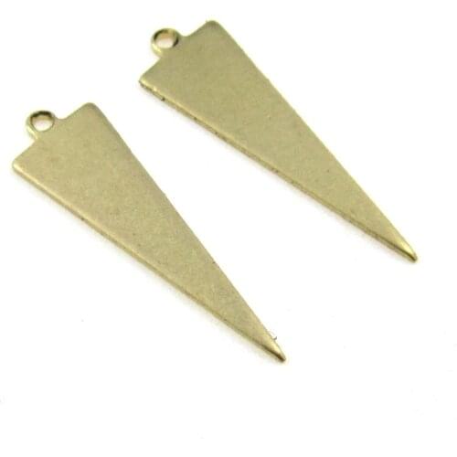 Brass triangle pendant Earring finding 22.7x6.7x1mm brass geometric charm findings -50pcs R1491