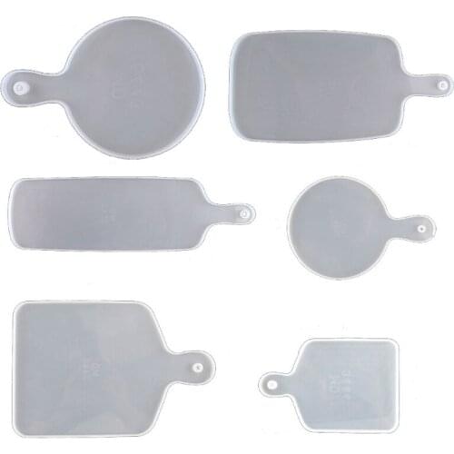 6Pcs Resin Silicone Tray Molds Casting Mold Kit Large Serving Handle Board Epoxy Resin DIY Mould Craft Tools Home Decor