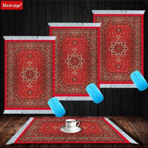 XGZ Large Mouse Pad Persian Carpet Laptop Gaming Pc Mechanical Keyboard Mousepad Edge White Tassel Rubber Table Mat for Pet