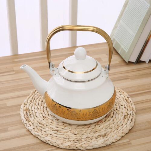 Tea Kettle Thick Enamel Pot Golden Flower Kettle Teapot Jug Casserole Pot Induction Cooker Gas General Purpose