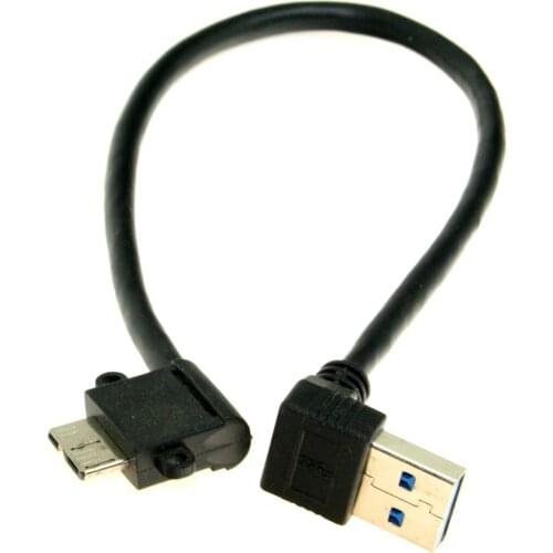 CY 20cm Up Angled 90 Degree Right Angled USB 3.0 to Micro 10Pin Cable High Quality for Cell phone & Hard Disk SSD CY Cable