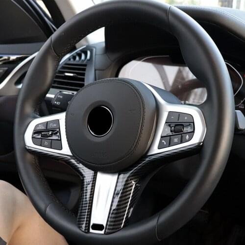 For BMW G20 G30 F44 X3 G01 X4 G02 X5 G05 X6 G06 New Product 2PCS Carbon Fibre M Sport Steering Wheel Decoration Car Accessories
