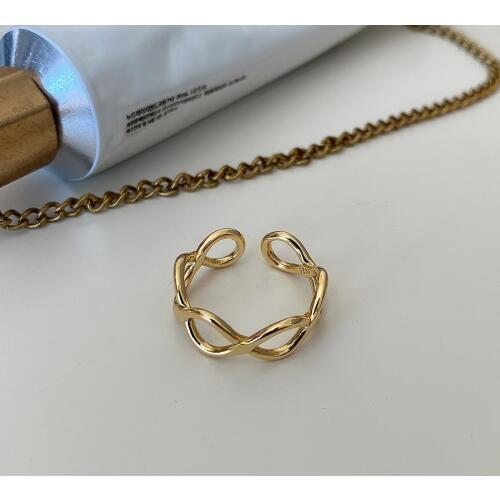 Double line cross hollow ring French style 925 sterling silver female ring MINI ring minimalist female design jewelry