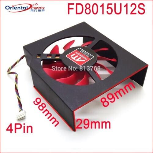 FD8015U12S 75mm 12V 0.5A 4 Wire Video Card Fan For MSI R7950 AMD Radeon HD 7870 Cooling Fan