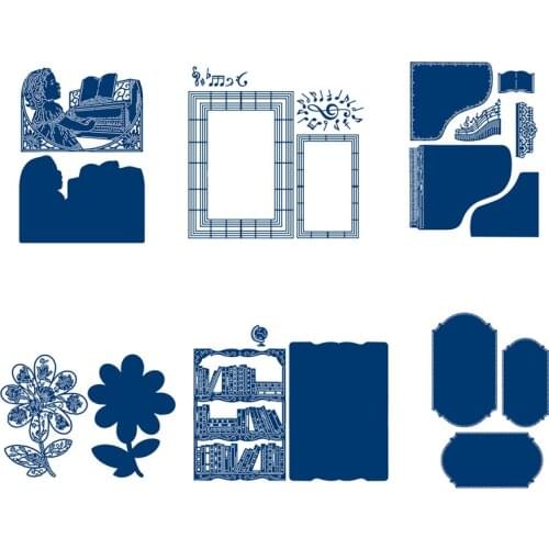 Play Piano Bookshelf Flower Metal Cutting Dies for Scrapbooking DIY Album Embossing Card Making Decor Crafts New 2019