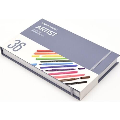 KACOGREEN ARTIST 36 Colors Double Tip Watercolor Pens Painting Graffiti Art Markers Drawing Set Non-toxic Safe Children Gift