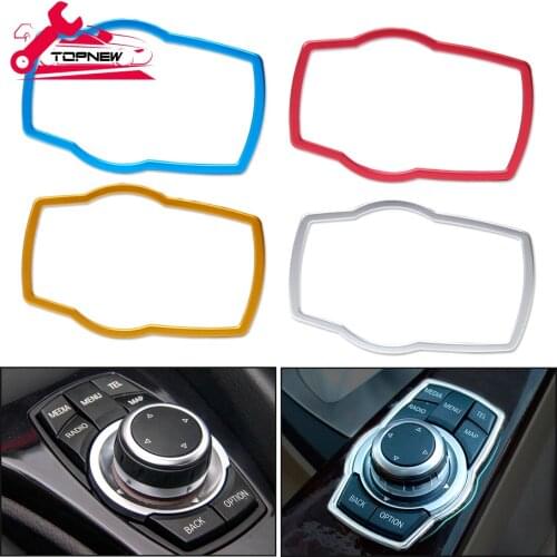 Aluminum Alloy Multimedia Button Frame Cover Trim Sticker Decoration Fit For BMW 1 / 3 / 4 / 5 / 7 Series X1 X3 X4 X5 X6