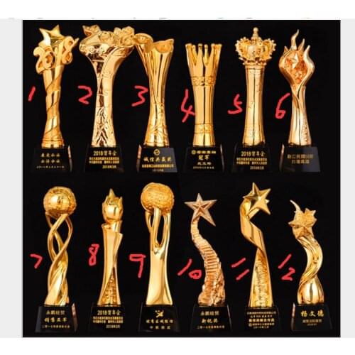 Custom trophy quality Honor Crowned high-end crystal trophy custom metal resin awards metal handicraft medal thumb crafts statue