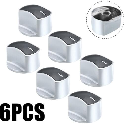 6pcs Fashion Stoves Oven Gas Control Knobs Metal Kitchen Stove Knob Hob Control Handle Switch Cooker Replacement Accessories