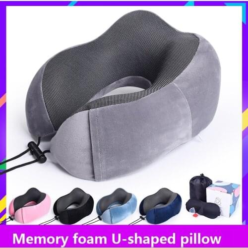 U Shaped Memory Foam Neck Pillows Soft Slow Rebound Space Travel Pillow Solid Neck Cervical Healthcare Bedding Drop Shipping