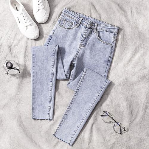 Streetwear Pencil Blue Women Jeans Plus Size Denim Trousers High Waist Vintage Denim Pants 2021 Stretch Elastic Korean Spring