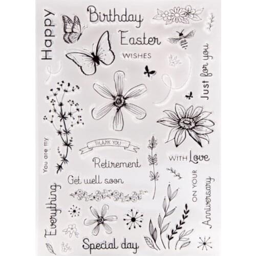 1pc Easter Spring Transparent Clear Silicone Stamp Seal Cutting DIY Scrapbook Rubber Stamping Coloring Diary Decoration Reusable