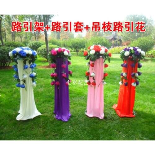 10 sets/lot 2014 wedding road lead frame wedding flower stand whole set include frame+yarn+flowers