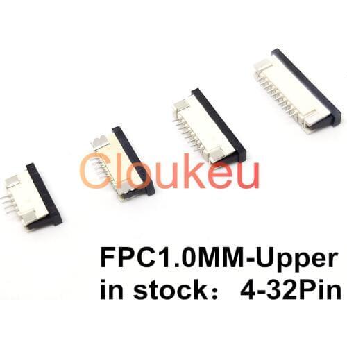 10Pcs FPC 1.0MM Drawer type Upper Contact Connector 4P 5P 6P 7P 8P 9P 10P 12P 14P 16P 18P 20P 22P 24P 26P 28P 30P 32P