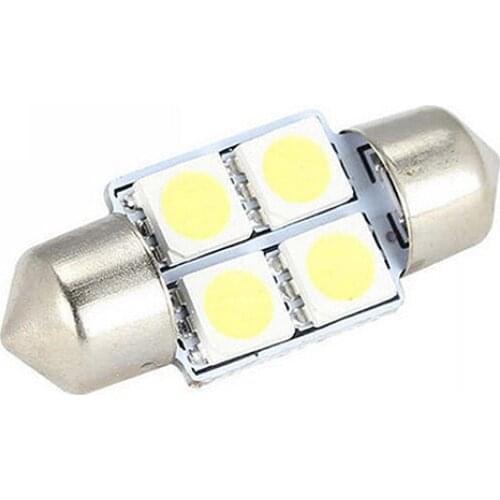 2Pcs 31mm Decorative lights 4 SMD 5050 LED Car Interior Festoon Dome Light Bulbs Lamp White DC 12V