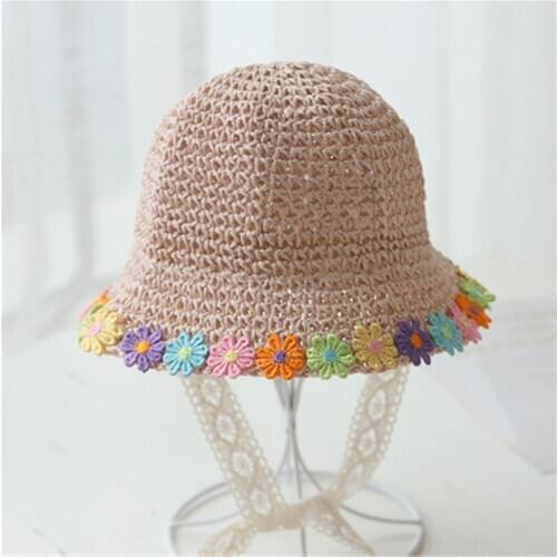 2020 Hot Sale Summer Straw Hat For Kids Sun Hat Child Beach Cap Baby Girl Boy Foldable sun block UV protection Panama hat bone