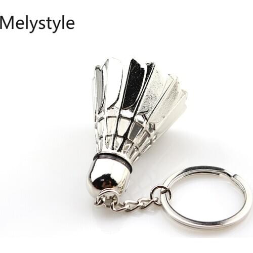 2020 Silver Color-Metal Badminton-Racket Keychain Trendy Cute Mini Keychain For Woman Man Car Sports key Ring Gifts