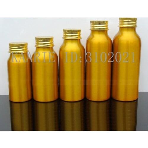 30/50pcs 30/50/60/80/100ml Aluminum gold empty bottle Capsule bottle Screw cap cosmetic jar Sample travel subpackage bottles