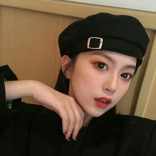 Beret Womens Summer Thin Day Black Octagonal Cap British Retro Art Painters Hat
