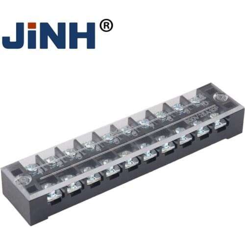 35A 600V Dual Row Barrier Screw Terminal Block Fixed Wiring Board Wire Connector