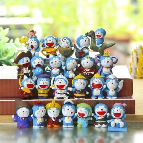 24pcs/lot GREAT PRICE Doraemon doll model Action Figure Toy collection cartoon decoration xmas gift free shipping 3.5-4cm