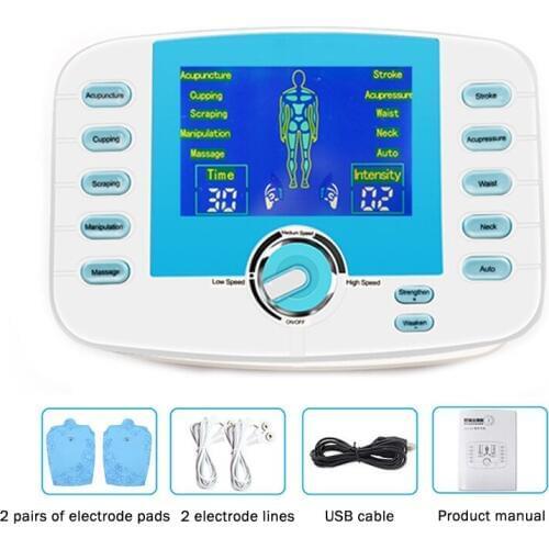 10 Modes Electronic Pluse Massager Voice Prompts Body Relax Muscle Stimulator Tens Acupuncture Digital Meridian Machine