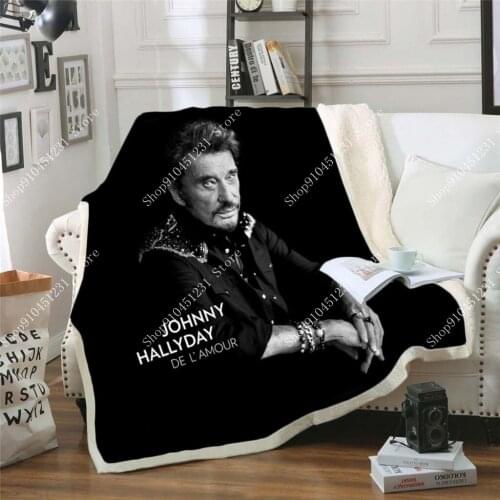 Johnny hallyday 3d printed fleece blanket for Beds Hiking Picnic Thick Quilt Fashionable Bedspread Fleece Throw Blanket