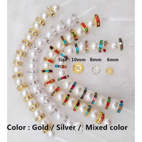 Hot 500Pcs/Lot Color Rhinestone Spacer Bead Diy Jewelry Making Bracelet Necklace Earrings Beaded Material Accessories Bijoux