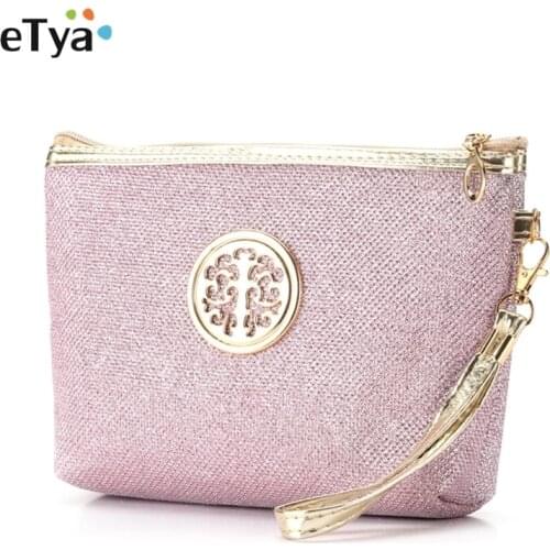 ETya Cosmetic Bag For Women Men Travel Bling Ladies Zipper Makeup Bags Fashion Makeup Wash Toiletry Organizer Bag Pouch Case