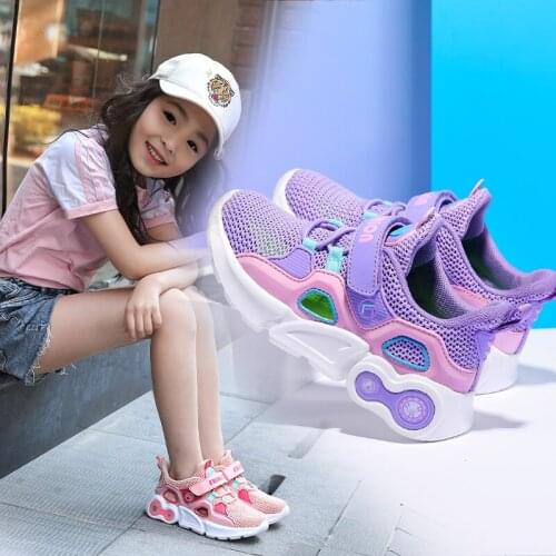 Boys Fashion Casual Shoes Girls Sneakers Kids Reverent Sandals Mesh Breathable Soft Running Sports Shoes For Students Size 28-38