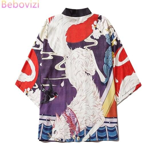 M-XXL 2021 New Fashion Loose Asian Streetwear Cardigan Women Men Harajuku Haori Japanese Kimono Cosplay Blouse Yukata Clothes