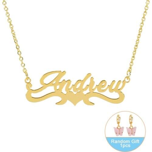 HIYONG Fashion Custom Necklace Gold Silver Color Name Necklace Nameplate Pendant Necklaces Women Stainless Steel Custom Jewelry