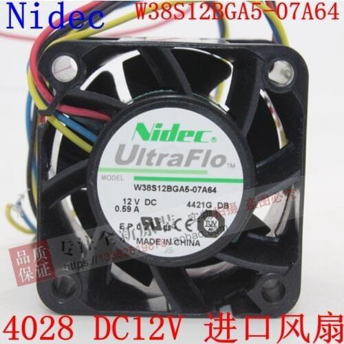 NEW NIDEC W38S12BGA5-07A64 3828 12V 0.59A 3.8CM server cooling fan