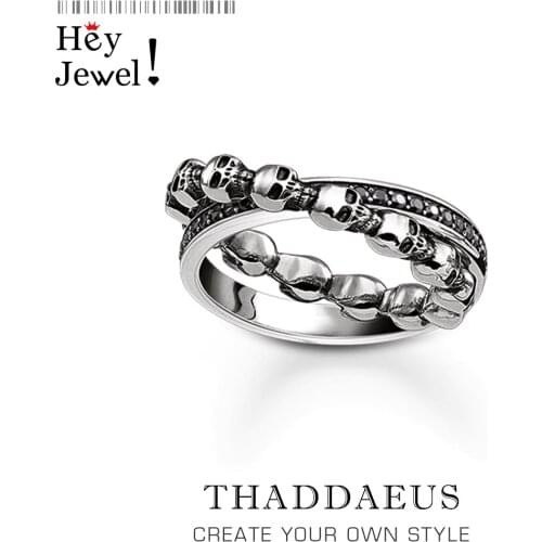 United Foreve Skull Ring,Europe Vintage Fine Jewelry For Women Men,2021 Summer Brand New Gift In 925 Sterling Silver