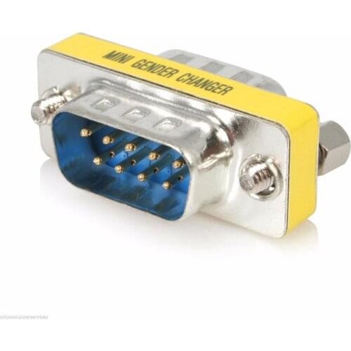 1pc DB9M To DB9 Male 9 Pin Serial RS232 Mini Gender Changer