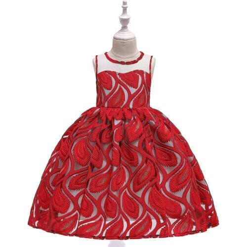 Girl dress wedding flower girl dress knee length lace floral dresses girl birthday prom dress girl communion dress