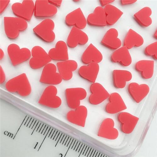 60g 10mm Red Heart Polymerclay,Soft Clay Sprinkles For Kids Diy/Scrapbook Decoration/Craft Filler/Craft Diy Making/Nail Art