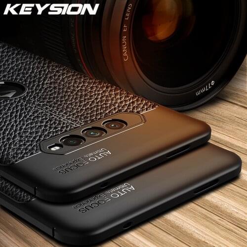 KEYSION Shockproof Case for Black Shark 4 4 Pro 5G leather texture soft silicone Phone Back Cover for Xiaomi Black Shark 3 3 Pro
