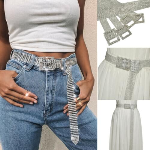 120CM Womens Belt Waist Brilliant Chain Full Diamond Rhinestone Crystal Belt Luxury Large Party Waist Belt