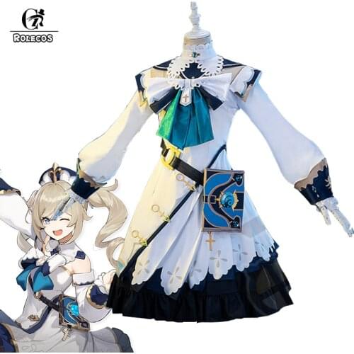 ROLECOS Game Genshin Impact Barbara Cosplay Costumes Genshin Impact Costume Women Uniform Halloween Full Set