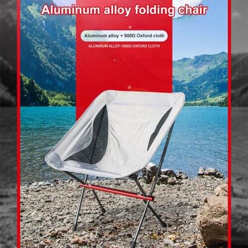 Portable Camping Chair Ultralight Folding Outdoor Hiking Fishing Chair Oxford Cloth Folding Lengthen Beach Picnic Moon Chair