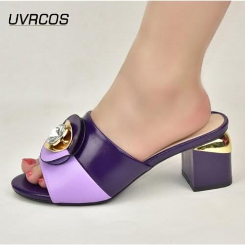 Elegant Fashion Latest Design Sexy Platform Pumps Purple Color Casual Shoes Women Sandals Plus Size 2021 Summer Woman Slippers