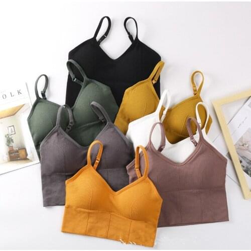 Comfortable Seamless Sports Bra Fitness Running Yoga Push Up Sport Breathable Tops Solid Color Vest Sport Sleep Tops Underwear