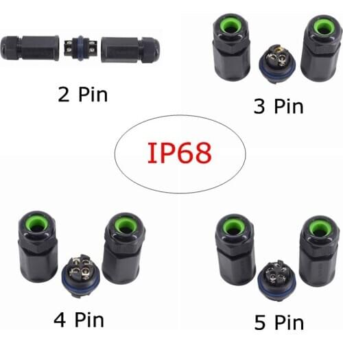 IP68 Waterproof Connector 380V 60A 2-16mm M25 2/3/4/5Pin Electrical Screw Type Power Cable Wire Connector Plug Socket