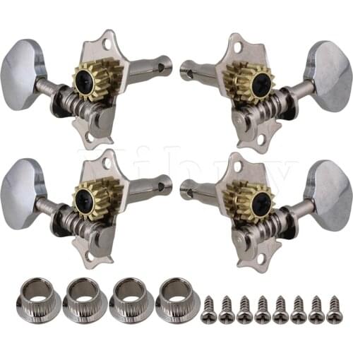 Yibuy 4PCS Chrome Tuning Pegs Machine Heads 2R2L for Ukulele 4 String Guitar