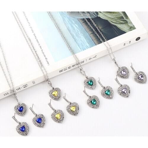Heart-shaped Necklace Earrings set For Women Halloween Creative Simple Wedding Gift For Women Fine Jewelry Accessories